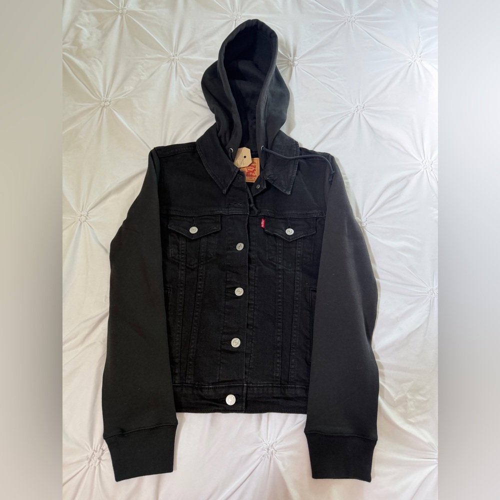 Levi's Black Hooded Trucker Jacket